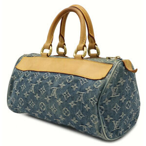 Louis Vuitton Blue Handbag Monogram Speedy Neo Denim Bag Boston
